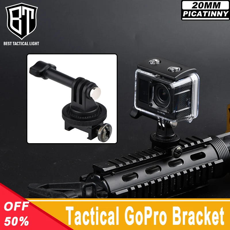 WADSN Tactical GoPro Sports Camera Bracket Hunting Airsoft Scout Accessories Mobile Phone Adapter Fit 20mm Picatinny M-lok Rail