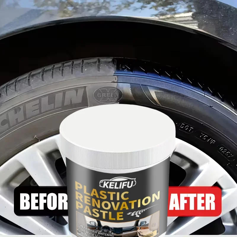 Restaurador de plástico e borracha para carro - Removedor de arranhões com brilho preto para acabamento, pneus e interiores - Detalhamento de carro antienvelhecimento indispensável