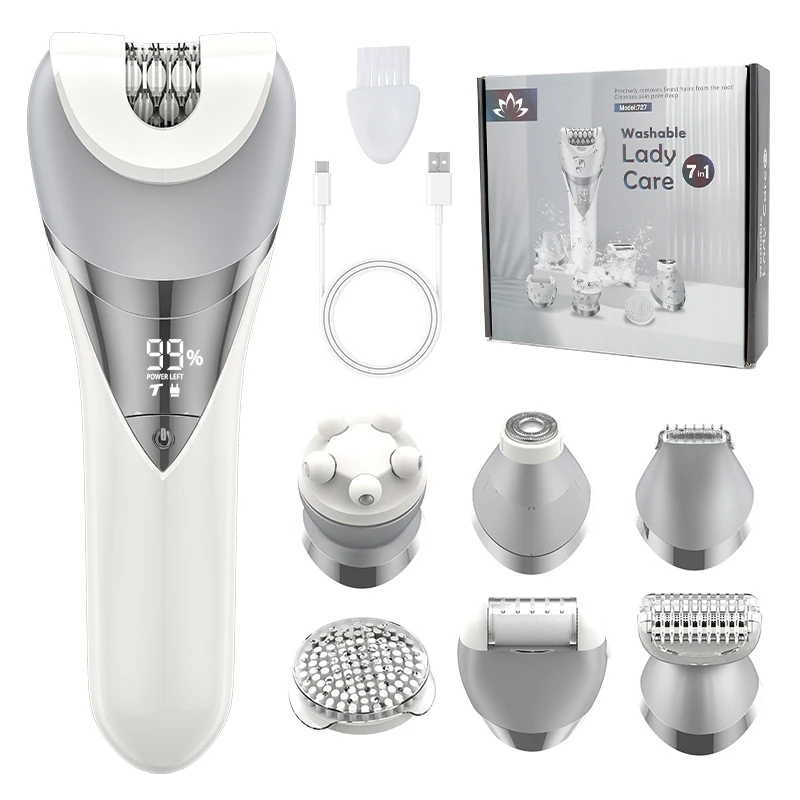 

IRUIBEAUTY 727 7в1 электрическая эпиляция для женщин триммер для бикини бритва-массажер для удаления мозолей на ногах водостойкий аппарат для удаления волос