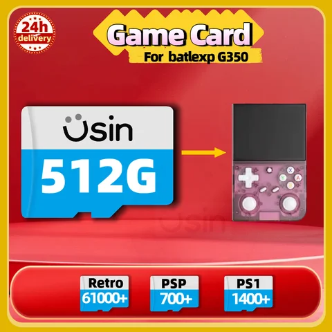 Game Card For BATLEXP G350 Retro Games PSP PS1 Portable Handheld Gaming Cards Plug&play Memory SD TF H-SPEED 512G 256G 128G