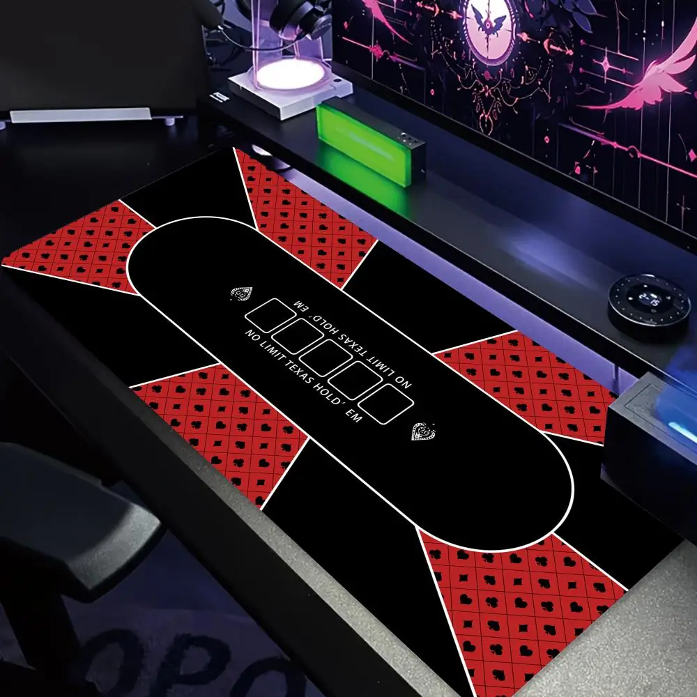 تكساس هولدم بوكر تصميم كبير ماوس الوسادة حصيرة مكتبية بطاقة لعبة حصيرة عدم الانزلاق دائم مخيط حافة مكتب الملحقات بوكر حصيرة البساط #3