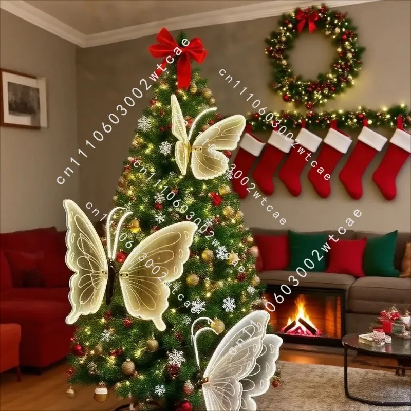 LED Simulated Butterfly Decoration, Vibrating Wings, Christmas Wedding Party Outdoor Wall Tree Garden Decor Butterfly