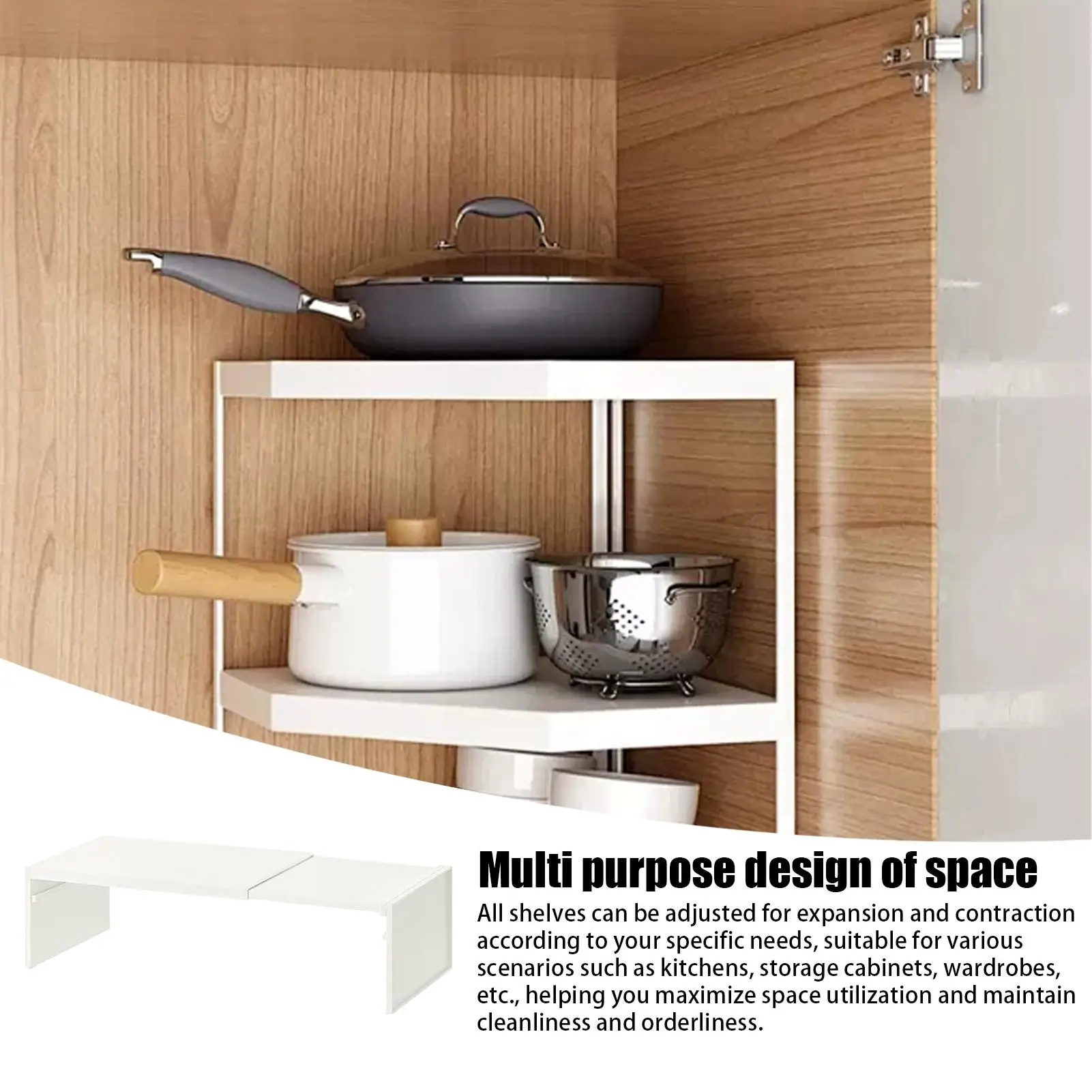 

Expandable Cupboard Shelf Plastic Kitchen Cupboard Shelf Organizer Multi-Function Storage Rack For Kitchen Cabinets