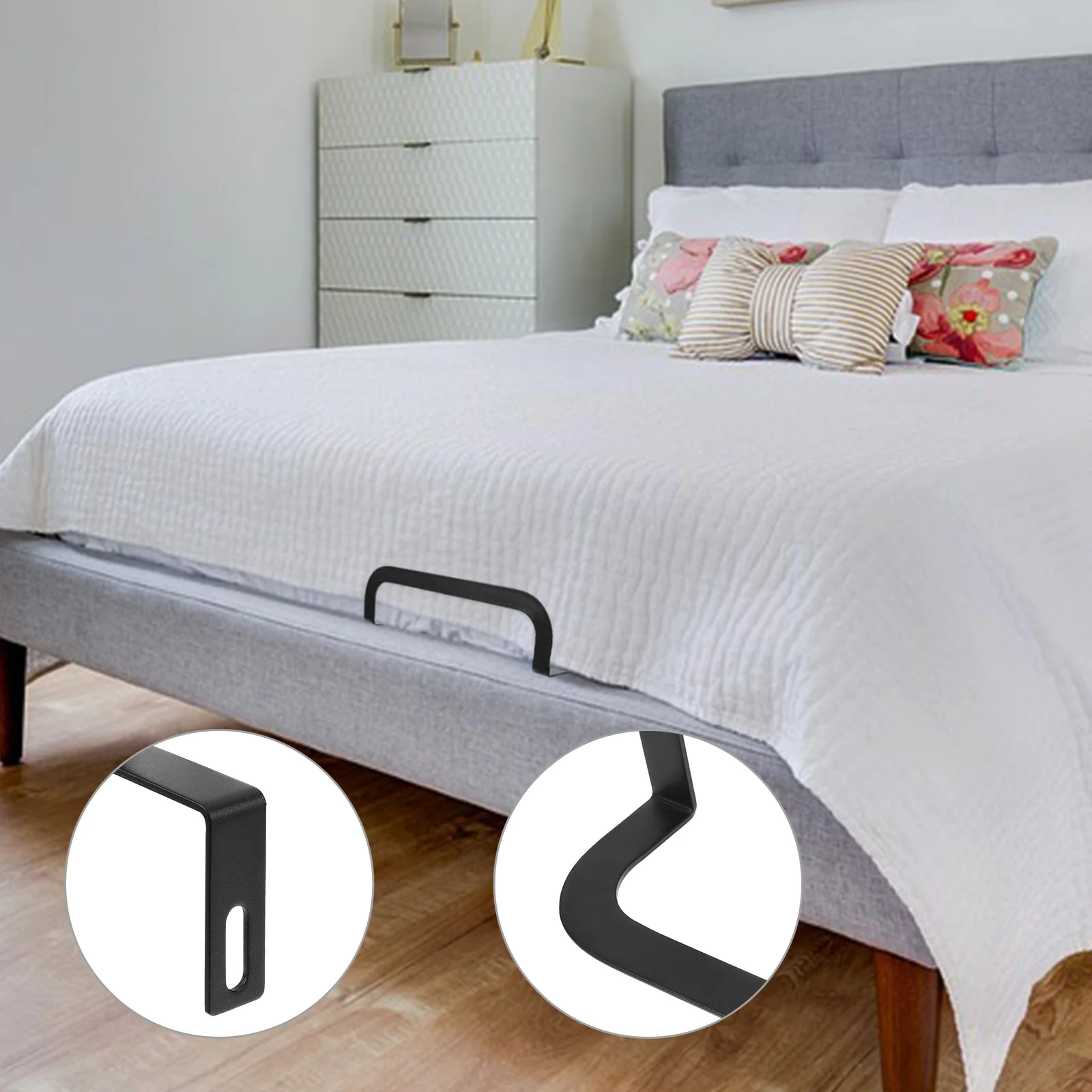 

Non-Slip Mattress Retainer Bar Metal Slide Stopper Strong Hardness Anti Slide Mattress Stabilizer for Wooden Bed Frame