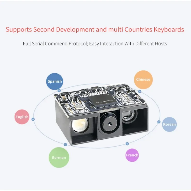 

WORTH Embedded 1D 2D Barcode Scanner Reader Module CMOS Bar Code Scanner Engine Module with RS232/USB2.0 Interface W011