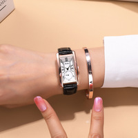 2025 New Fashion Thin Belt Watch Women's Rectangular Quartz Leisure Roman Scale Women's Watch