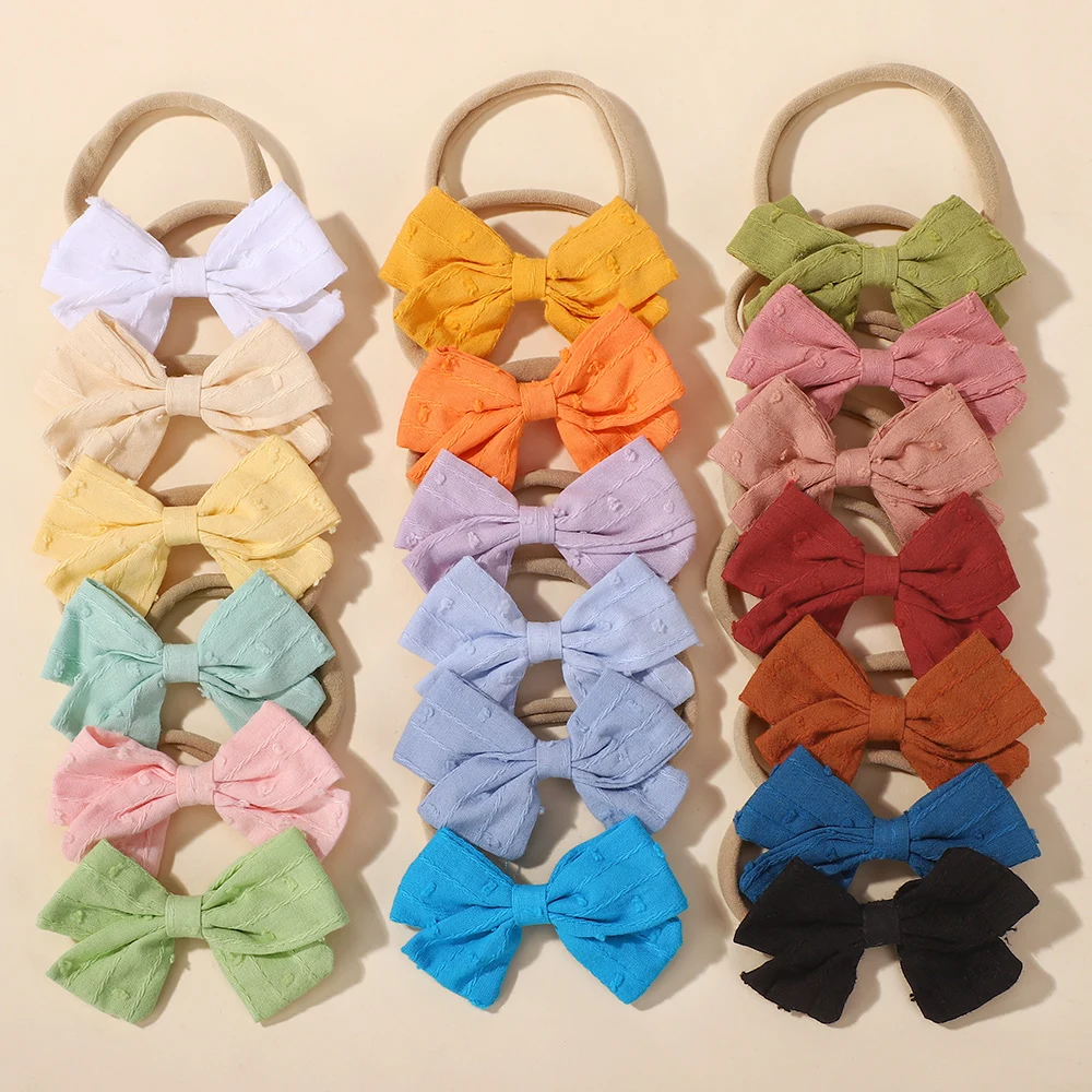 

10pcs Kids Girls Random Color Printed Bows Headband Soft Elastic Hair Band Handmade Baby Boutique Headwear Hair Accessories