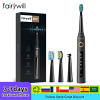 Fairywill D7 Sonic Electric Toothbrushes for Adults Kids 5 Modes Smart Timer Rechargeable 8 Super Whitening Toothbrush Heads