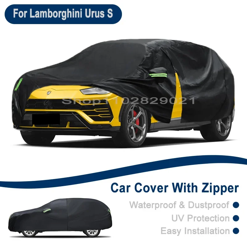 

Outdoor Full Vehicle Cover For Lamborghini Urus S - Side Zipper Design, Waterproof Dustproof Sun Protection Car Cover