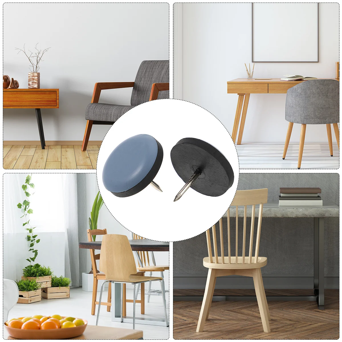 

20pcs Anti-Moisture Furniture Leg Caps Floor Protectors For Chairs Tables Non-Slip Glide Tacks Furniture Bottom Feet Pads