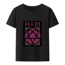 Him Ville Valo Music Heartgram Modal T-Shirt Summer Men's Clothing Comfortable Creative Camisetas Women Breathable Loose Tops