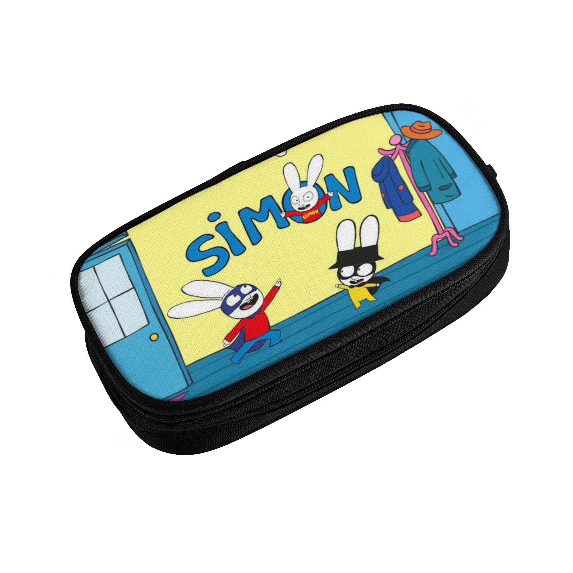 Large Capacity Pencil Pouch Simon Super Rabbit Merch  Double Layer Pen Case Girl Makeup Bags Gift