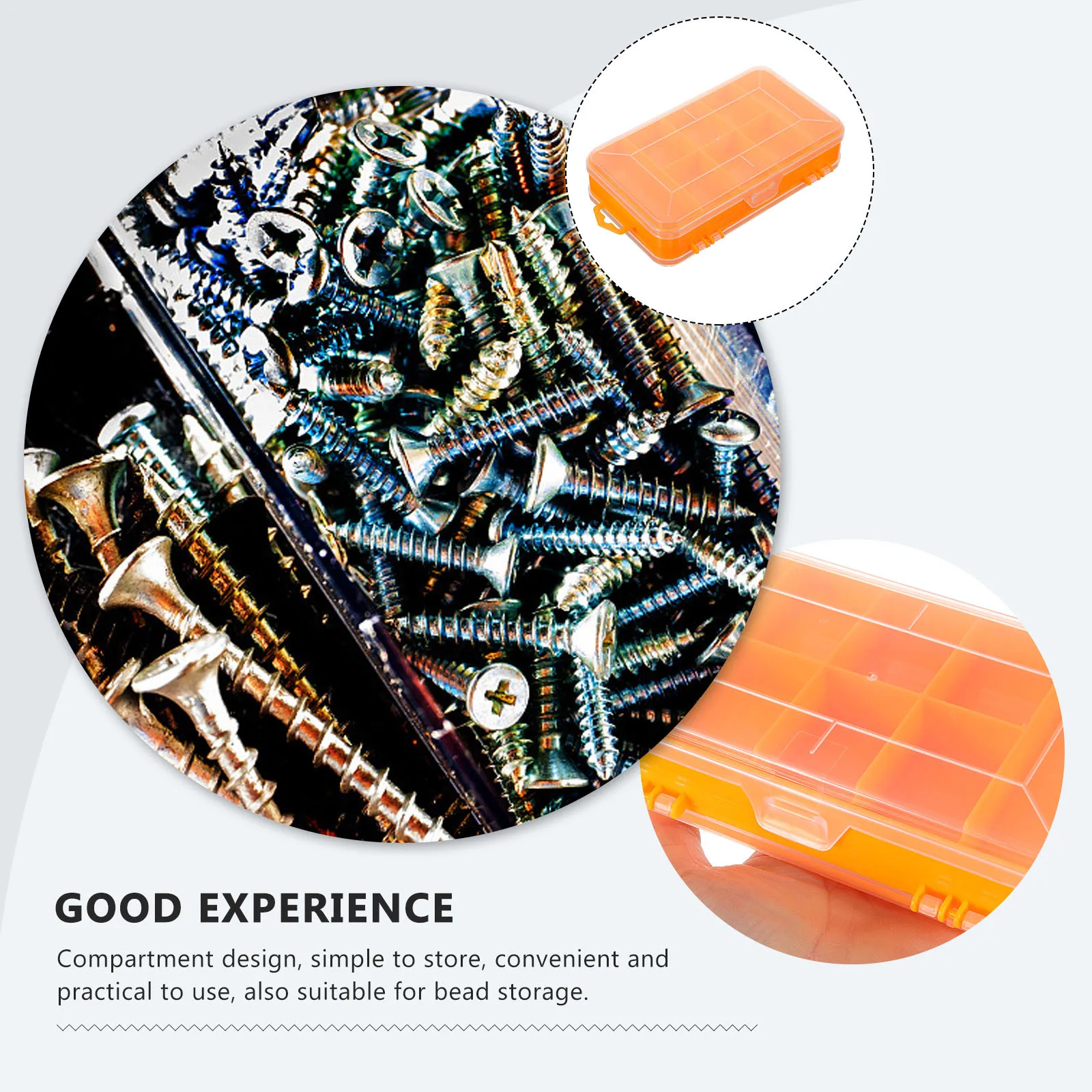 Doppelseitige Aufbewahrungsbox aus Kunststoff, Hardware-Organizer, Fachbehälter für kleine Teile, Muttern, Schrauben, Bolzen, Perlen