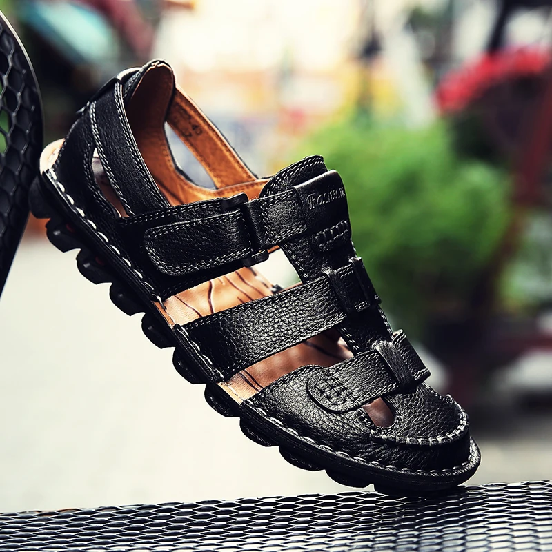 

Big Size 38-48 Sandals for Men Breathable Summer Outdoor Sandals Classic British Style Roman Sandals Comfortable Beach Shoes