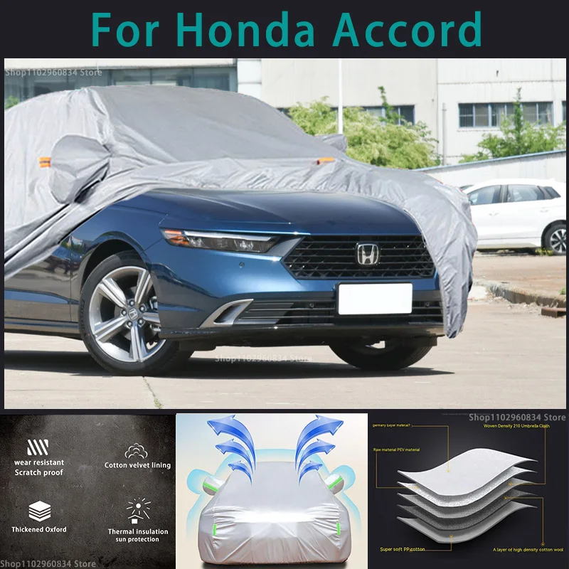 For Honda Accord 210T Waterproof Full Car Covers Outdoor Sun uv protection Dust Rain Snow Protective Auto Protective cover