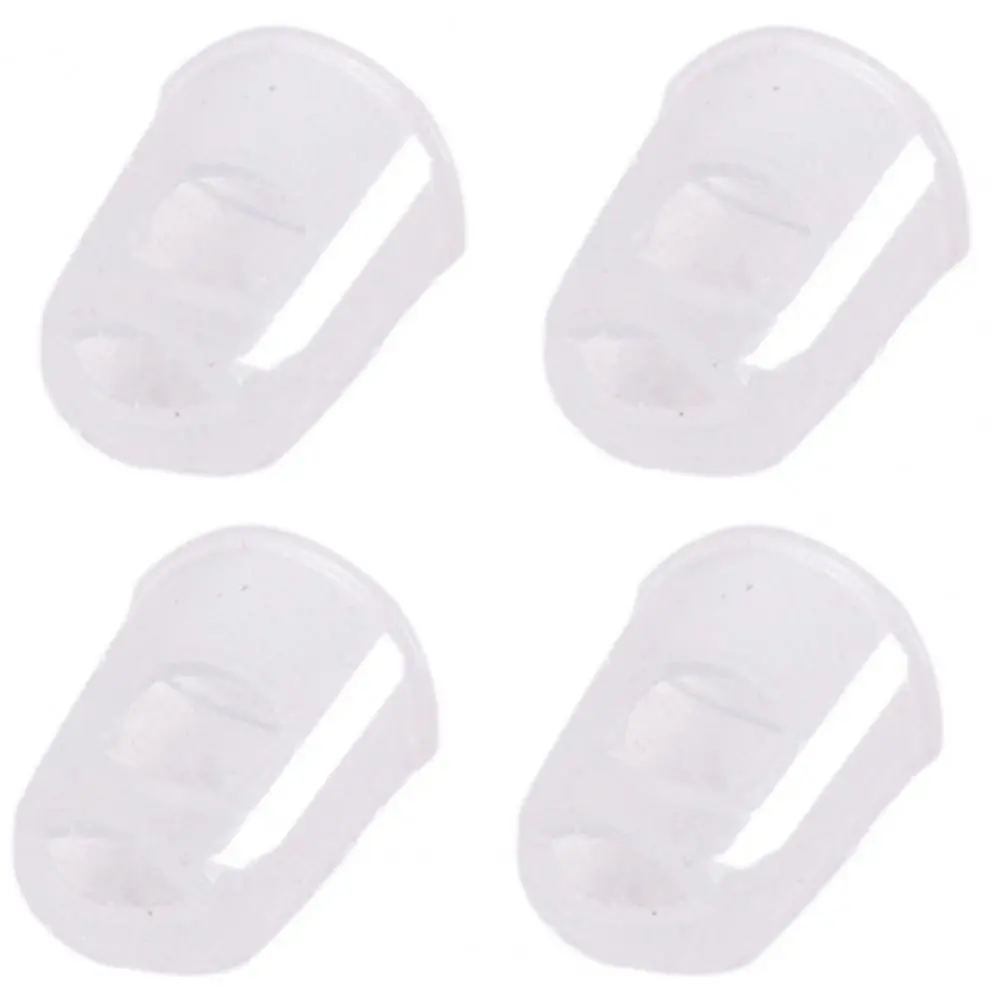 4pcs/set Non-Slip Guitar Fingertip Protectors Rubber Thimble Solid Color Silicone Finger Guards Guitar Accessories
