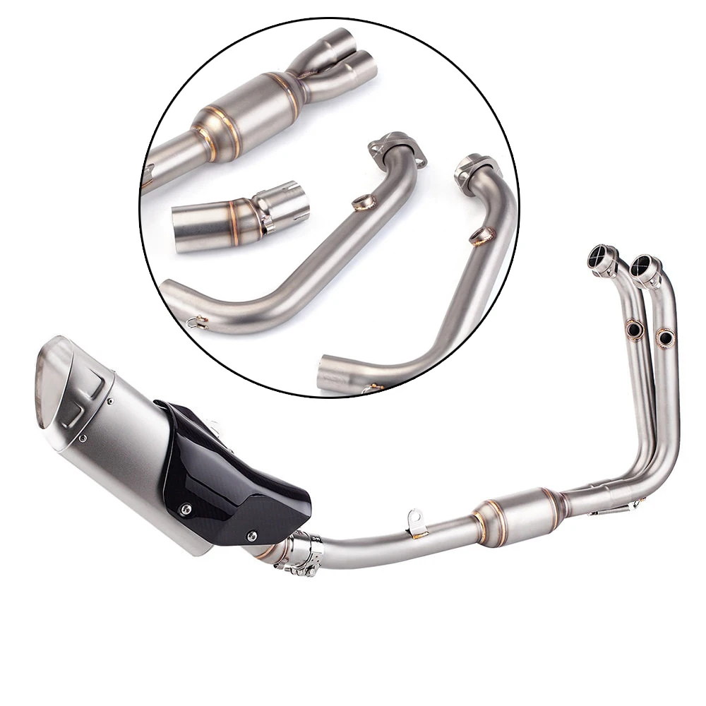 Stainless Steel Full Exhaust Syste Motorcycle Line Front Link Pipe Connect Muffler with carbon Cover  for CFMOTO 450sr  450 SR