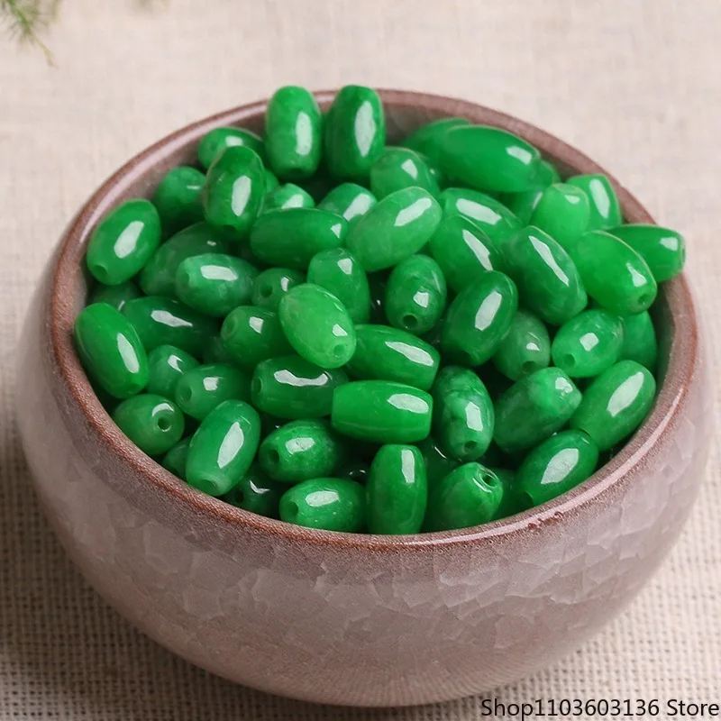 

Natural Myanmar Green Jade Rice Beads For Jewelry Making Diy Bracelet Necklace Burma Jadeite Marquise Shape Bead Accessories
