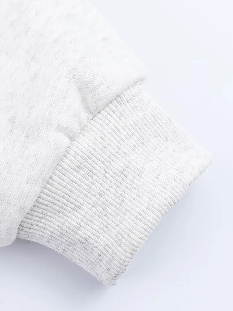 Novo moletom feminino europeu e americano estampado de manga comprida em torno do pescoço com gravata calças de jogging e calças de moletom