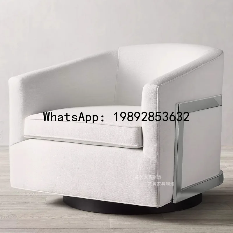 

X5 American Country Style Sofa Chair Italian Modern Living Room Single Lounge Chair Metal Stool Legs