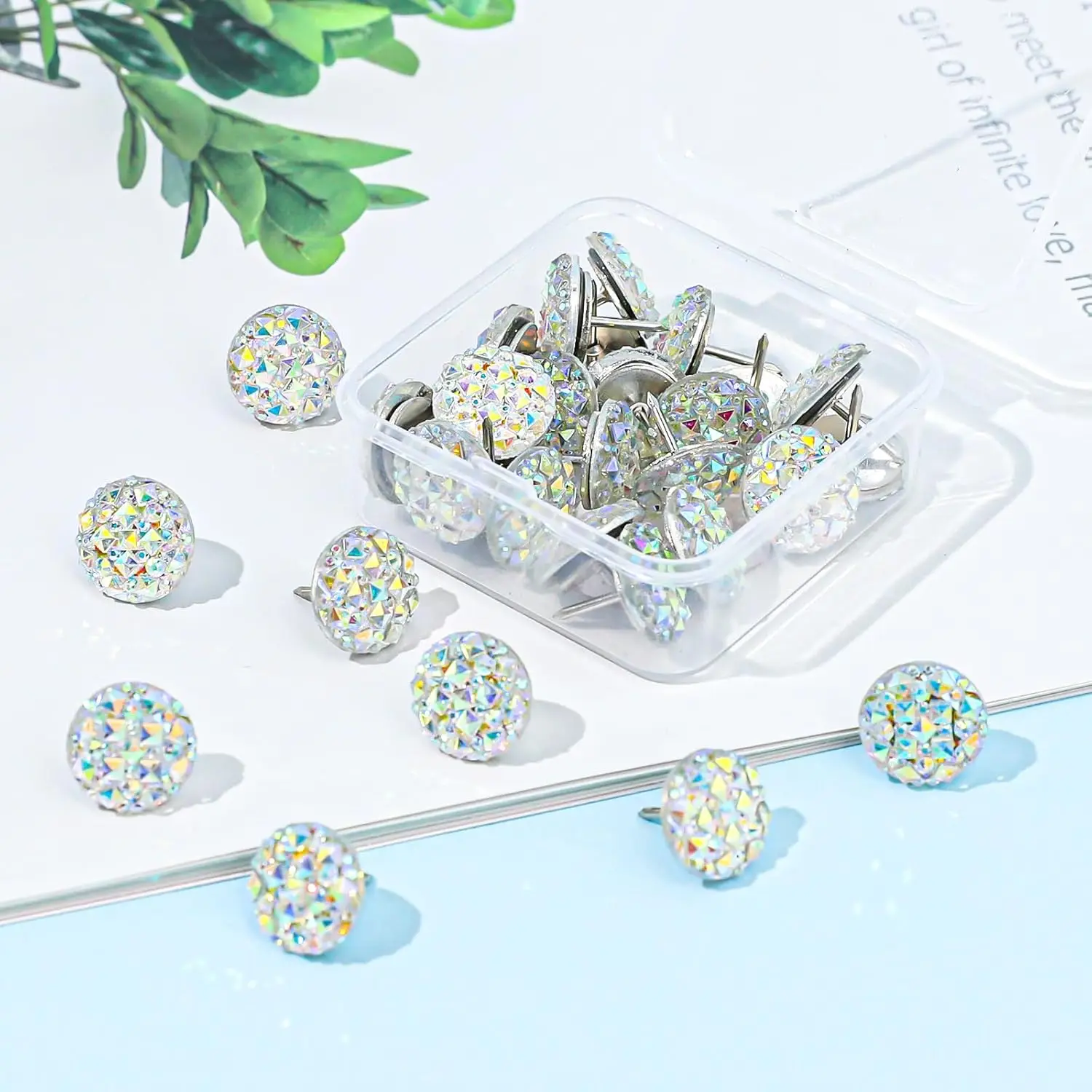 Diamond Push Pins, 30PCS Decorative Thumb Tacks