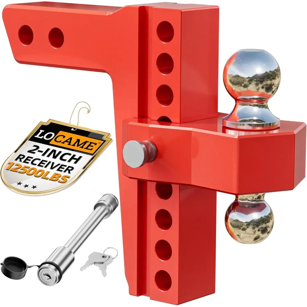 

Trailer Hitch, Fits 2-Inch Receiver Only, 8-Inch Drop/Rise Aluminum Drop Hitch, 12,500 LBS GTW-Tow Hitch for Heavy Duty Truck wi