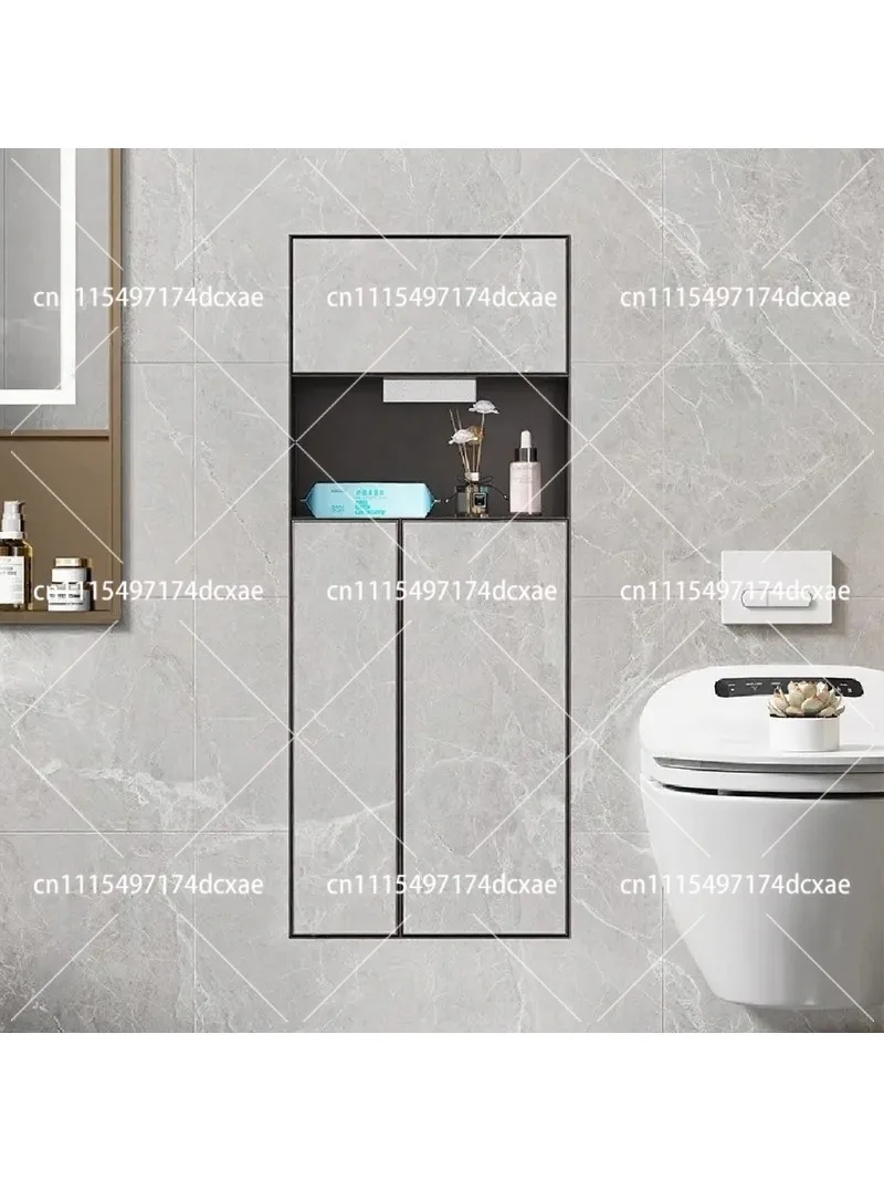 Hidden 304 Stainless Steel Trash Can Recessed Tissue Box Toilet Brush Holder Bathroom Rack