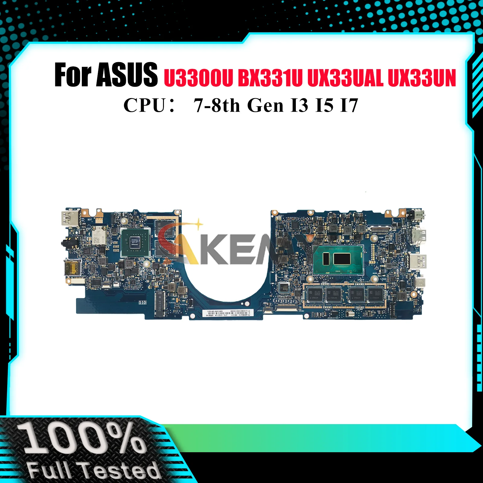 

UX331UN Laptop Motherboard For ASUS ZenBook BX331U UX331 U3300U UX33UAL UX33UN Mainboard W/ I3 I5 I7 CPU 100% tests OK fast ship