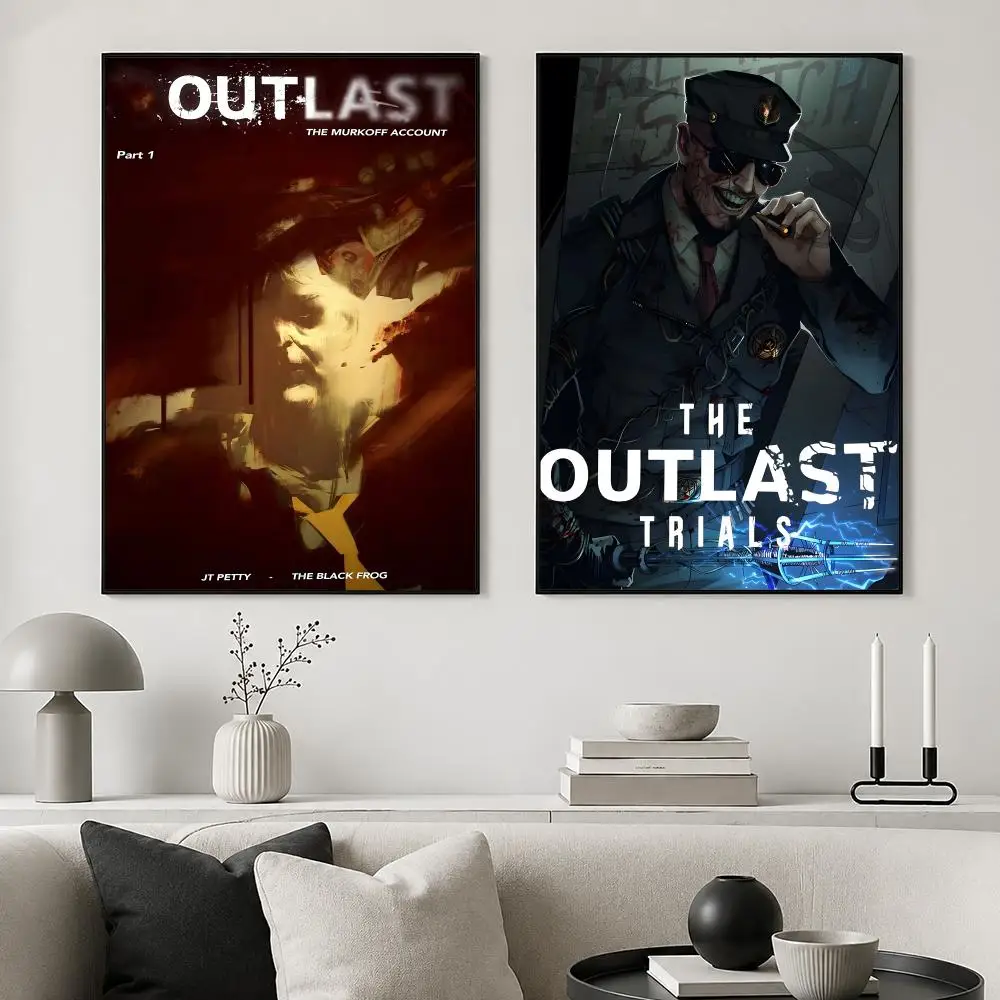 GAME The Outlast T-Trials Poster posters for bedrooms and living rooms high definition cartoon movie-themed wall art.
