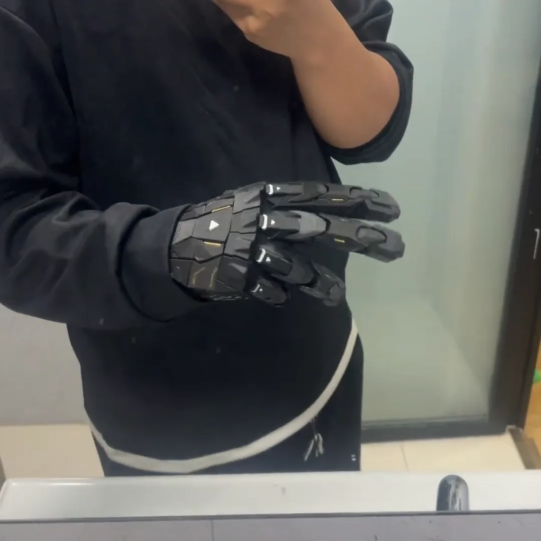 ثلاثية الأبعاد الطباعة اليدوية الإلتصاق الشرير قفازات ميكانيكية خمر القوطية يمكن ارتداؤها اليد درع للجنسين Techwear تأثيري قفازات الهيكل الخارجي #3