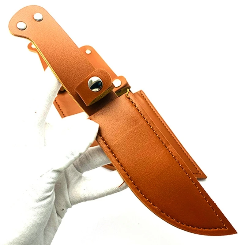 L69A Leather Knife Sheath Belt Loop Knife Sheaths PU Leather Safety Knife Holder for Outdoors Camping Fishing