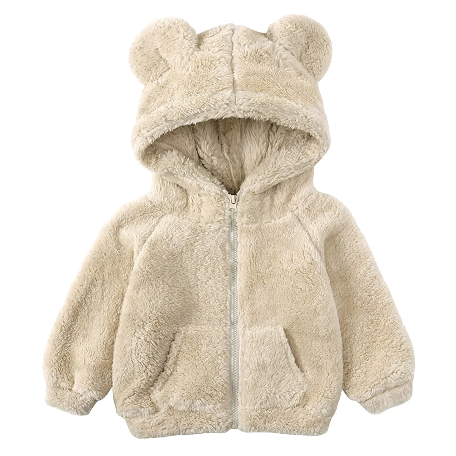 Cute Baby Girls Jacket Kids Boys Coats Hoodie Children Outerwear Boy Warm Fleece Hooded Jacket Coat Bear Ear Winter Coats image 2