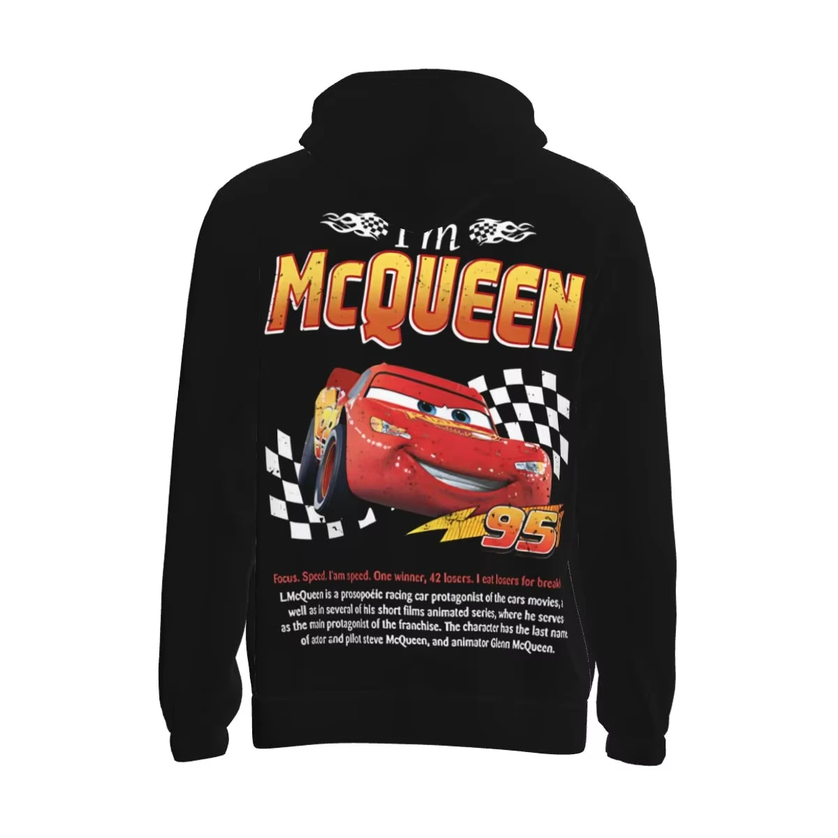 Men Women I\'m Lightning Mcqueen Car sally couple Hoodie Hooded Collar Hoodies Pullover Sweatshirts Long Sleeve Shirts