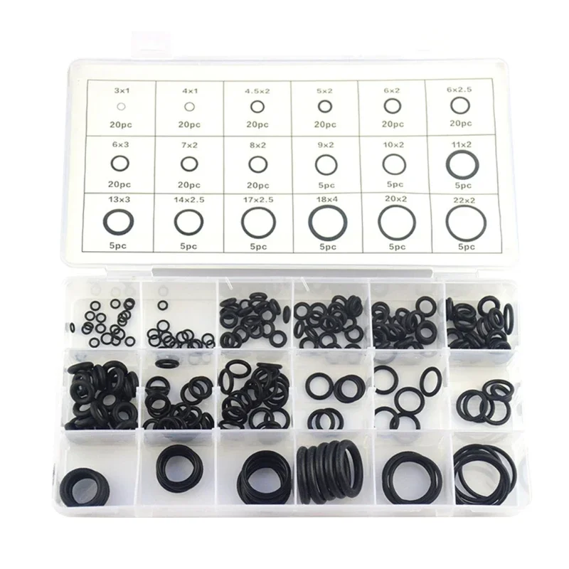 225pc Rubber O Rings Assortment Set Gaskets Sealing Rings for Machine Connectors Sealing Connection Plumbing Workshop