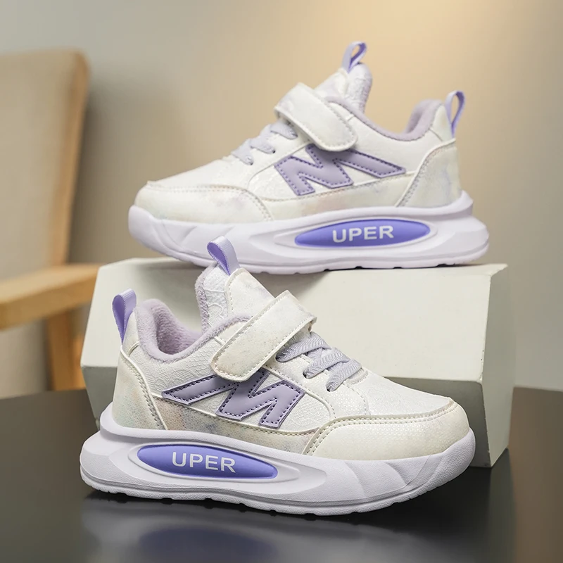 

New Sport Shoes for Children PU Leather Fashion Ergonomics Kids Sneakers Soft-soled Children's Sneakers Boy's Girl's Tennis Shoe