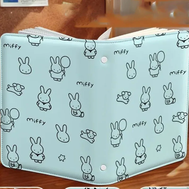 Cute Miffy Notebook A5 A6 Size Cartoon Kawaii Lined Loose Leaf Journal Detachable Magnetic Buckle Stationery Notepad Anime Gifts