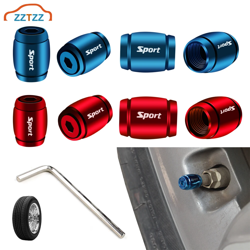 Car Tire Valve Stem Caps - 4PCS Auto Wheel Tyre Air Stems Cover Anti-Theft Dust-Proof Colored Bling Aluminum Valve Stem Caps