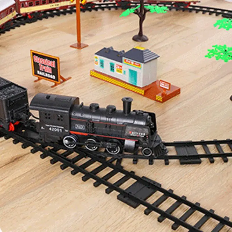 Car Railway Tracks Steam Locomotive Engine Diecast Model Educational Game Electric Train Toy Set for Children Boys Toys gifts