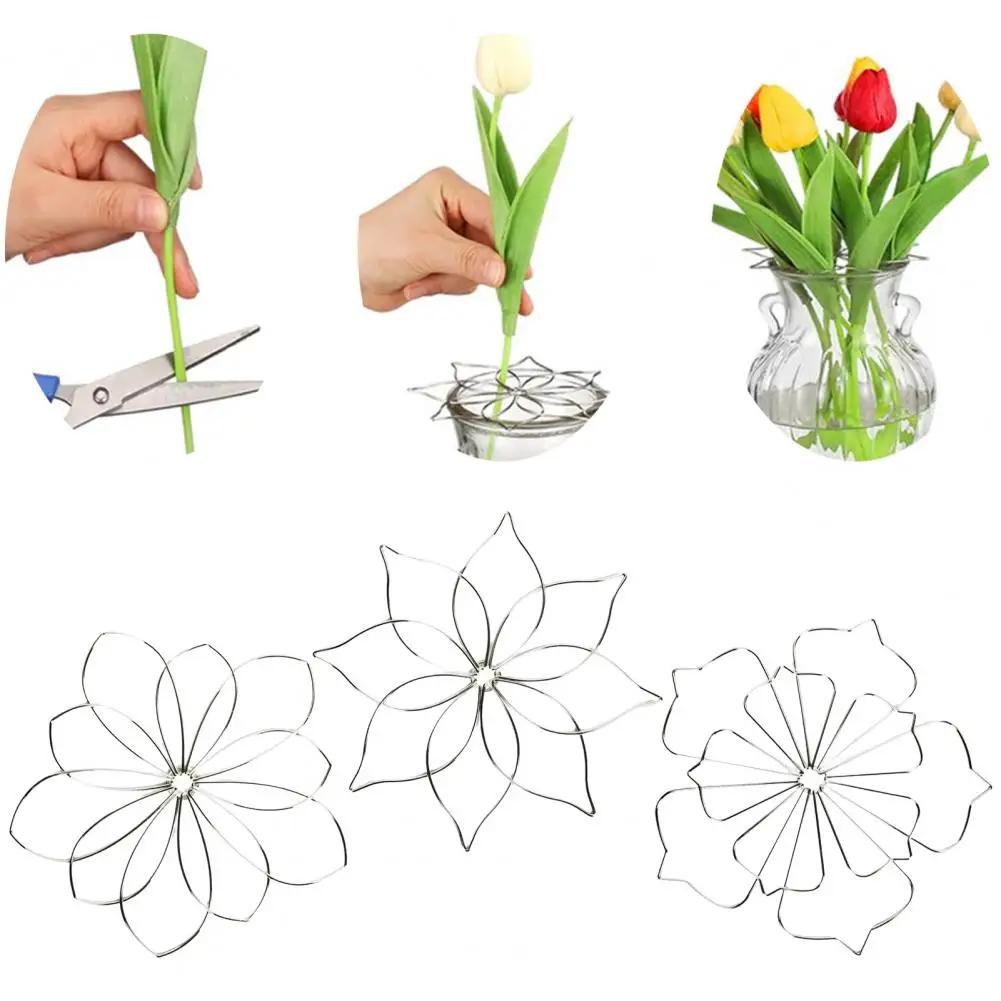 Metal Vase Flower Arranger Grid Floral Stem Holder Multi-holes Bouquet Plant Fixation Flower Frog Iron Floral Arrangement Tool