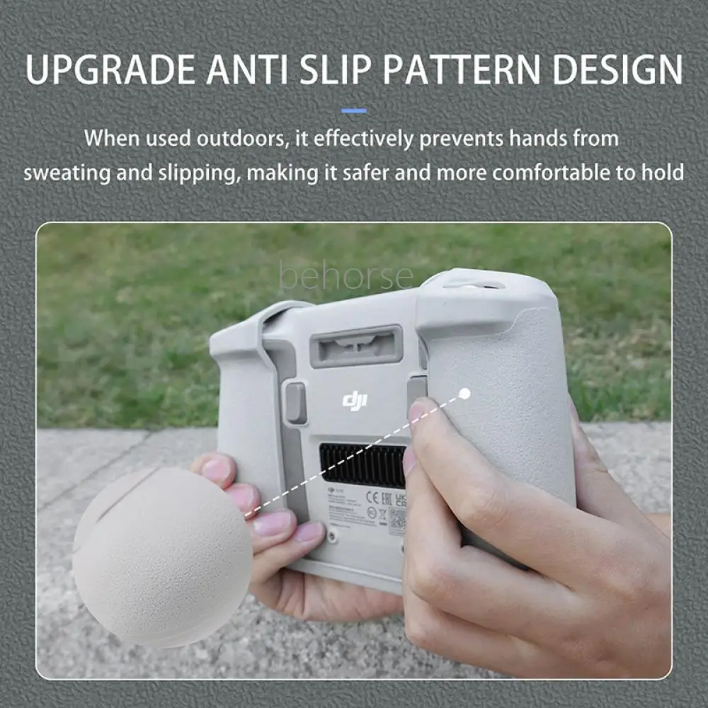 جهاز تحكم عن بعد RC/RC2 مع شاشة حافظة من السيليكون باللون الرمادي لـ DJI Flip/Neo/Mavic 3Pro/Air 3S حافظة واقية للتحكم عن بعد