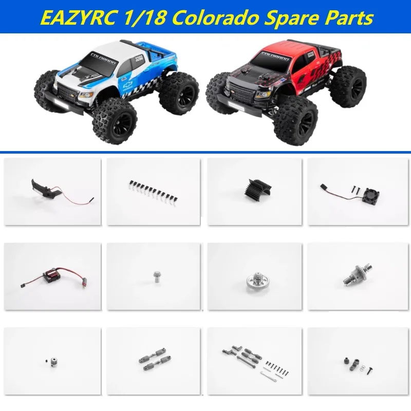 FMS EAZYRC 1/18 Colorado RC Car Spare Parts Front Bumper Servo Steering Rod Motor Heat Sink