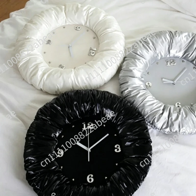 Ins Fabric Clock Creative Soft Decoration Bedroom Wall Decoration Clock Decoration Wall Clock
