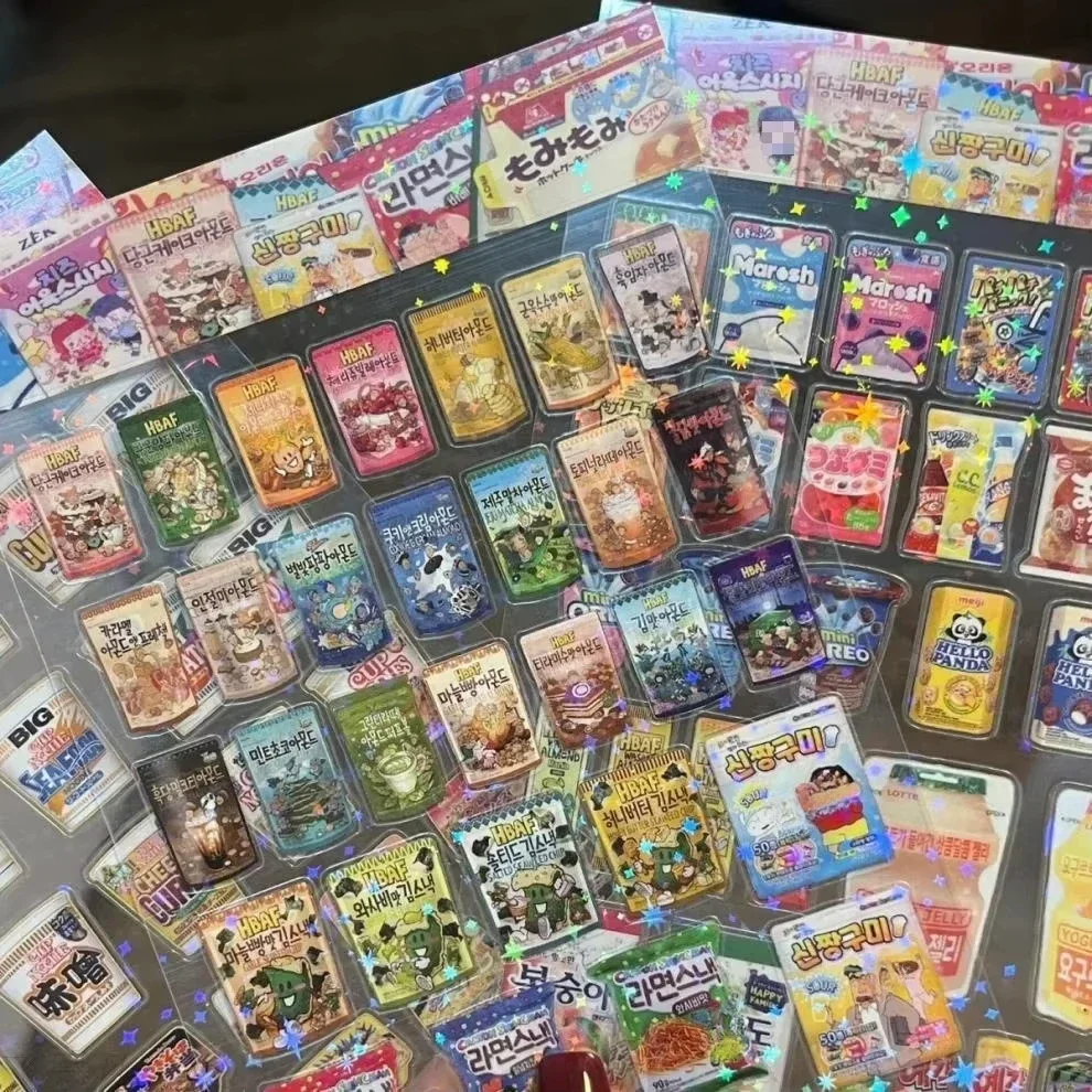 10 قطع من ملصقات PET المقاومة للماء - ملصقات قصاصات كرتونية وملصقات يومية للهاتف والقرطاسية وتغليف المواد الغذائية Kawaii #4