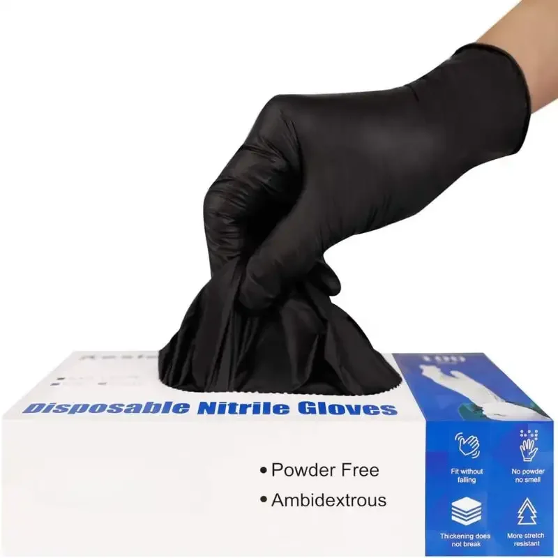 Nitrile Disposable Gloves Pack of 100, Latex Free Safety Working Gloves for Industrial Use