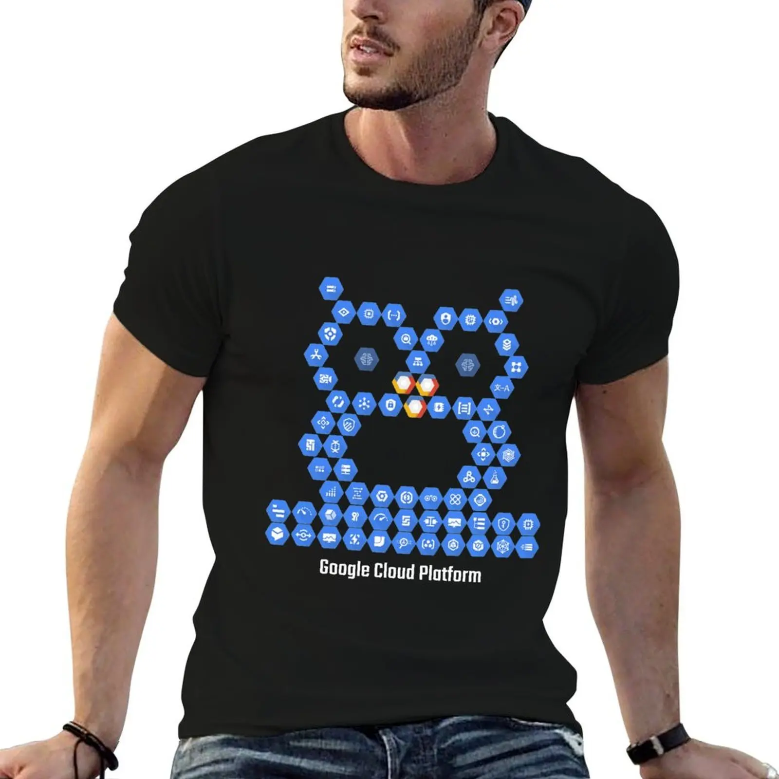 Google Cloud Platform Elements Owl - On Black T-Shirt funny t shirts dark humor man t shirt luxury man t shirt cotton T-shirt