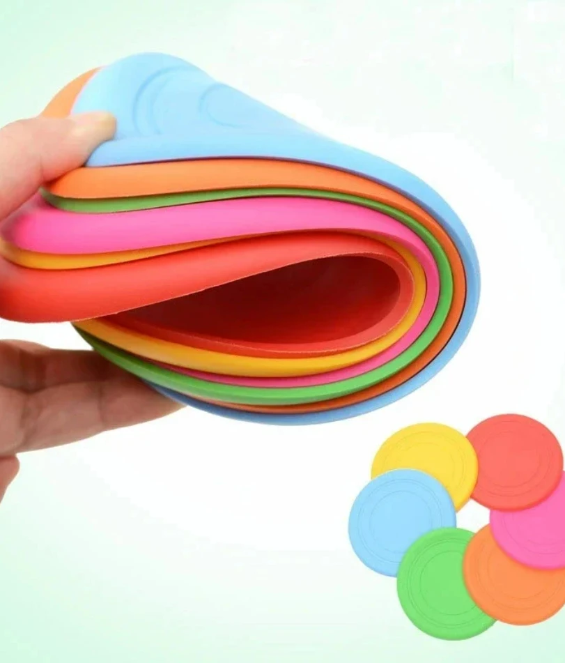 

Dog Round Interactive Toys Safety Silicone Flying Discs Wholesale Small Large Dogs Bite Resistant Training Pet Supplier 1PC