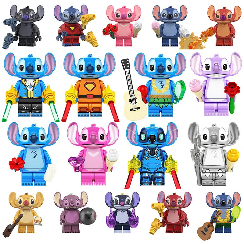 

Hot ToysStarCraft Stitch Minnie Mini figurines building blocks Mini Action Figure Accessories Halloween Christmas Gifts forKids