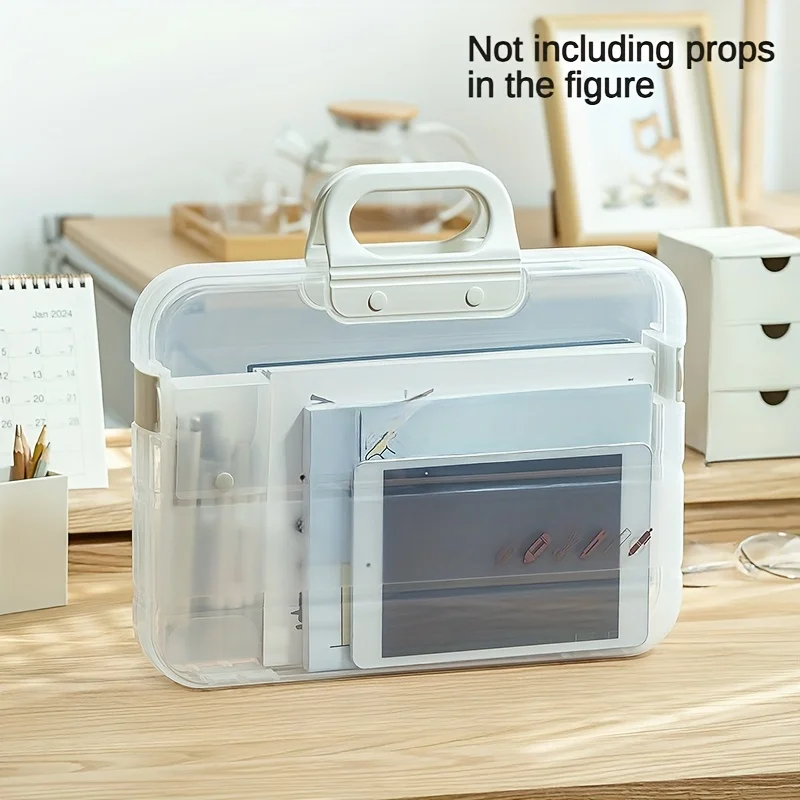 

A4 File Bag Handheld Plastic Bag Folder Plastic Transparent Large Capacity Handheld Information Bag