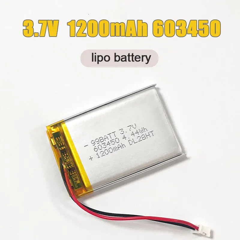 

1-10 Pcs 603450 1200mAh Battery 3.7V Lithium Batteries LiPo for Driving Recorder GPS Navigator Smart Door Lock Rechargeable Cell