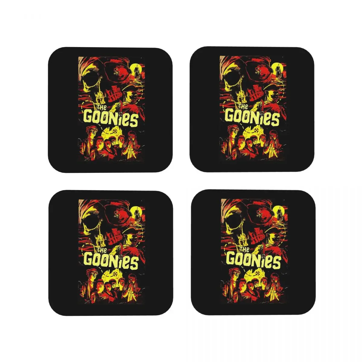 

Goonies 1, подставки, кухонные салфетки, нескользящие изоляционные коврики для чашек, кофейные коврики для декора, домашняя посуда, подушечки, набор из 4 шт.